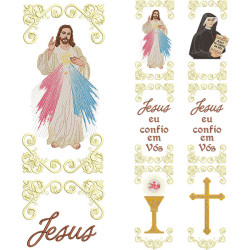 Embroidery Design Double Set For Jesus Merciful Gallon