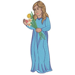 Embroidery Design Girl Maria Mother Of Jesus