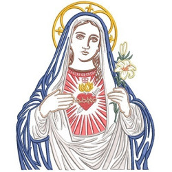 Embroidery Design Immaculate Heart Of Mary 25 Cm