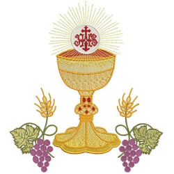 Embroidery Design Chalice Hosts Consecrated 27 Cm
