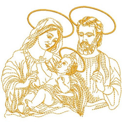 Embroidery Design Holy Family Contour 4
