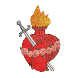Embroidery Design Immaculate Heart Of Mary 10 Cm
