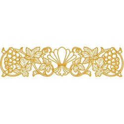 Embroidery Design Horizontal Golden Grapes 30 Cm