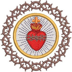 Embroidery Design Crown Of Thorns Sacred Heart