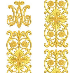 Embroidery Design Set To Stole Golden Mariano