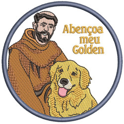 Embroidery Design St Francis Bless My Golden Pt