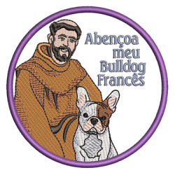 Embroidery Design St Francis Bless My Bulldog French Pt