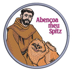 Embroidery Design St Francis Bless My Spitz Pt