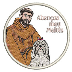 Embroidery Design St Francis Bless My Maltese Pt
