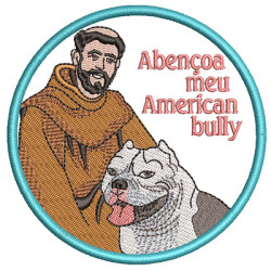 Embroidery Design St Francis Bless My American Bully Pt