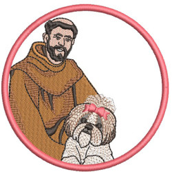 Embroidery Design St Francis Bless My Shih Tzu 2