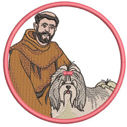 Embroidery Design St Francis Bless My Lhasa 2