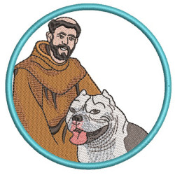 Embroidery Design St Francis Bless My American Bully 2
