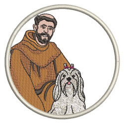 Embroidery Design St Francis Bless My Maltese 2