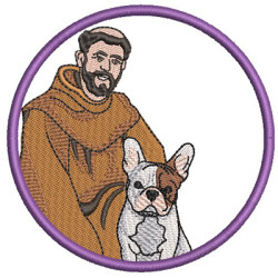 Embroidery Design St Francis Bless My Bulldog French 2