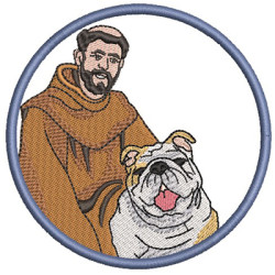 Embroidery Design St Francis Bless My Bulldog 2