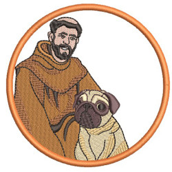 Embroidery Design St Francis Bless My Pug 2
