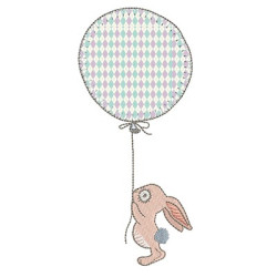 Embroidery Design Bunny With Applied Balloon 4