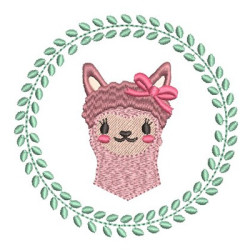 Embroidery Design Lama In Frame 1