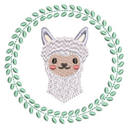 Embroidery Design Lama In Frame 2