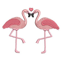 Matriz De Bordado Casal Flamingo 2