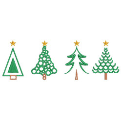 Matriz De Bordado Conjunto árvores De Natal