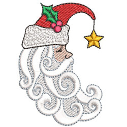 Embroidery Design Moon Santa Claus