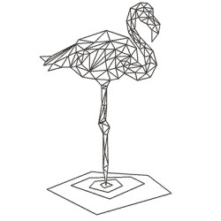 Diseño Para Bordado Flamingo Polyart 1