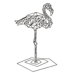 Diseño Para Bordado Flamingo Polyart 2