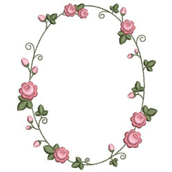 Embroidery Design Delicate Frame With Roses 2