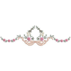 Embroidery Design Floral Frame With Tie 19