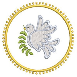 Matriz De Bordado Medalha Pomba Da Paz
