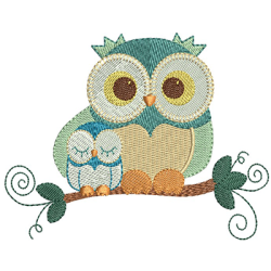 Embroidery Design Owl Father And Son