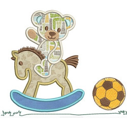 Embroidery Design Teddy On Horse  4 Applied