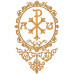 Medalha Cristograma Adamascada 32 Cm Molduras Religiosas
