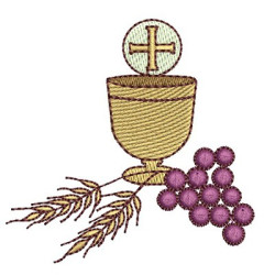 Embroidery Design Chalice And Grapes And Wheat Host