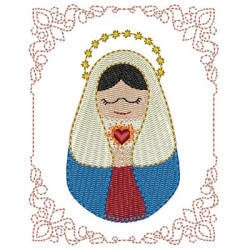 Embroidery Design Immaculate Heart Of Mary 10cm