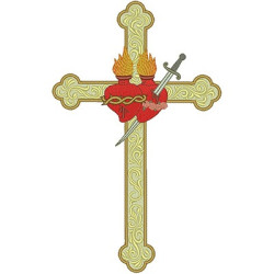Embroidery Design Sacred And Immaculate Cross 28 Cm