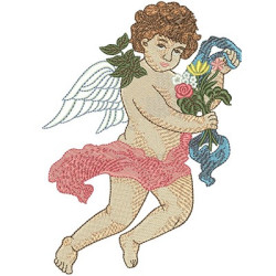 Embroidery Design  Angel With Flowers