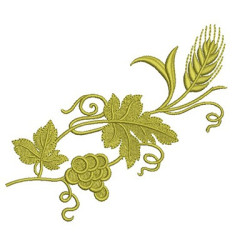 Embroidery Design Wheat And Grapes 15cm