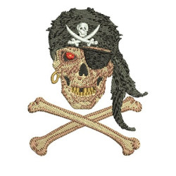 Matriz De Bordado Caveira Pirata 8 Cm