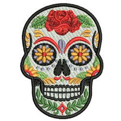 Embroidery Design Skull Mexican 8 Cm