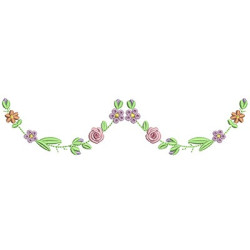 Diseño Para Bordado Arco Floral 16 Cm