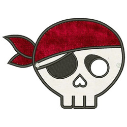 Embroidery Design Small Pirate Skull Mask