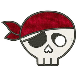 Embroidery Design Big Pirate Skull Mask