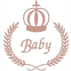 Embroidery Design Baby Frame Baby With Crown.