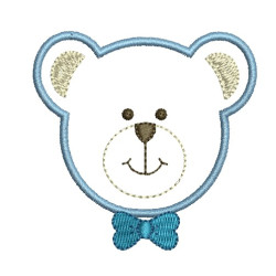 Embroidery Design Bear With Lace 6 Cm