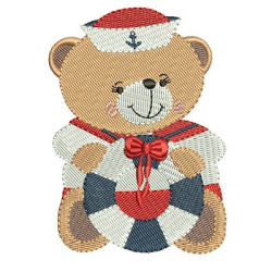 Embroidery Design Bear Female Sailor 8 Cm
