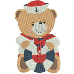 Embroidery Design Bear Female Sailor 14 Cm