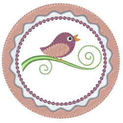 Embroidery Design Birdie In Frame 3